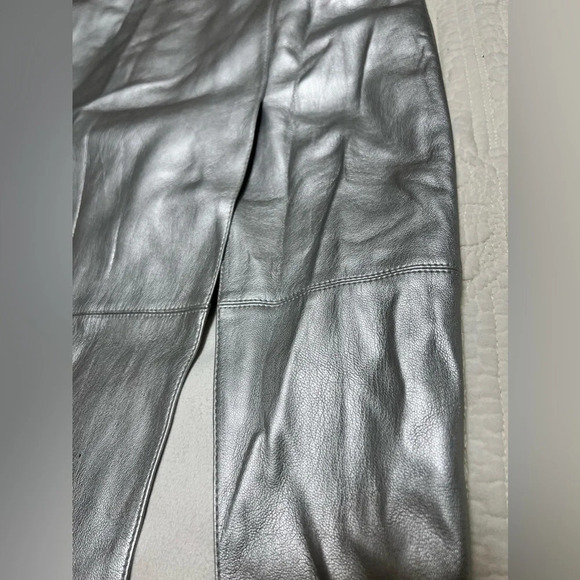 FOREVER 21 SILVER LEATHER MIDI SKIRT SizeXS - Picture 7 of 11